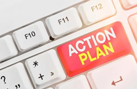 Word writing text Action Plan. Business concept for detailed plan outlining Stock Photos