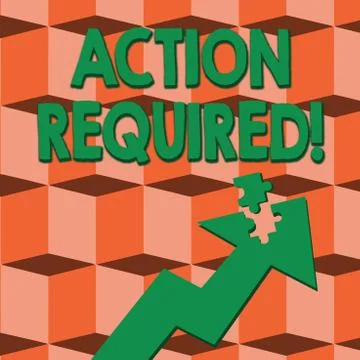 Word writing text Action Required. Business concept for recipient that sender Stock Illustration