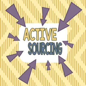 Word writing text Active Sourcing. Business concept for search for potential Illustrazione stock