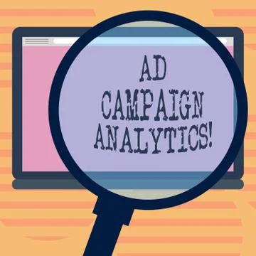 Word writing text Ad Campaign Analytics. Business concept for monitor campaigns Stock Illustration