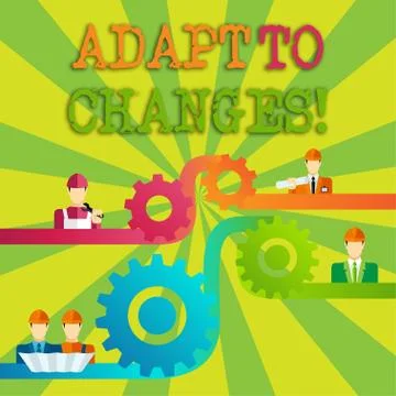 Word writing text Adapt To Changes. Business concept for Innovative changes Stock Illustration