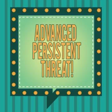 Word writing text Advanced Persistent Threat. Business concept for unauthorized 스톡 일러스트