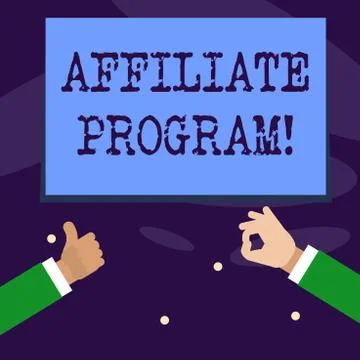 Word writing text Affiliate Program. Business concept for software link songs Ilustración de archivo