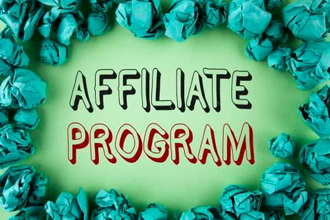 Word writing text Affiliate Program. Business concept for software link songs Stock Photos