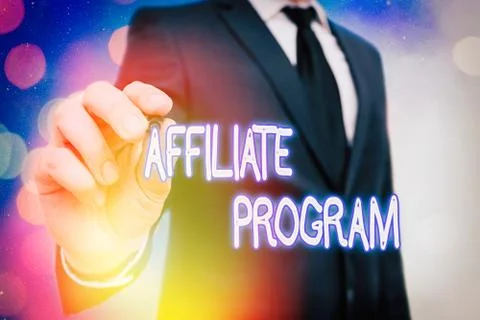 Word writing text Affiliate Program. Business concept for Automated platform of Stock Photos