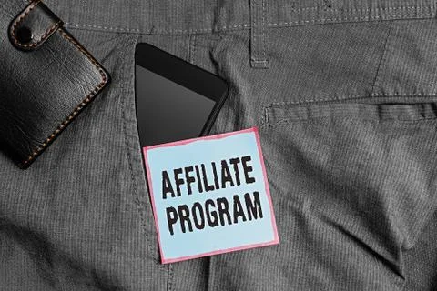 Word writing text Affiliate Program. Business concept for Automated platform of Stock Photos