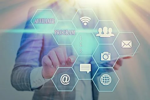 Word writing text Affiliate Program. Business concept for Automated platform of Stock Photos