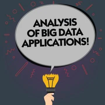 Word writing text Analysis Of Big Data Applications. Business concept for Stock Illustration