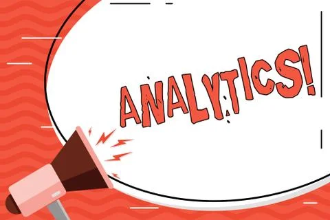 Word writing text Analytics. Business concept for Data Analysis Financial Illustrazione stock