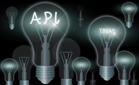 Word writing text Api. Business concept for set of routines, protocols, and Illustration
