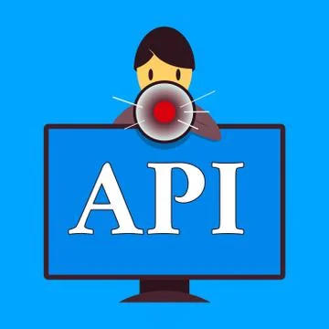Word writing text Api. Business concept for set of routines, protocols, and Stock-Illustration