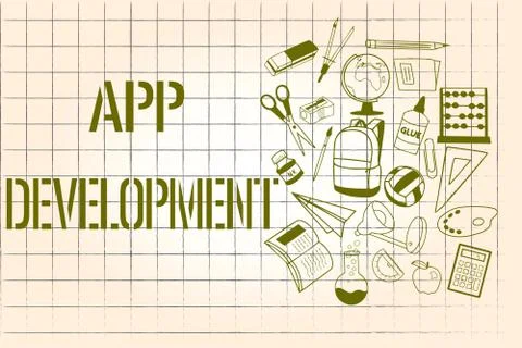 Word writing text App Development. Business concept for Development services for Stock Illustration