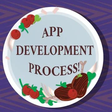 Word writing text App Development Process. Business concept for prediction of Stock Illustration