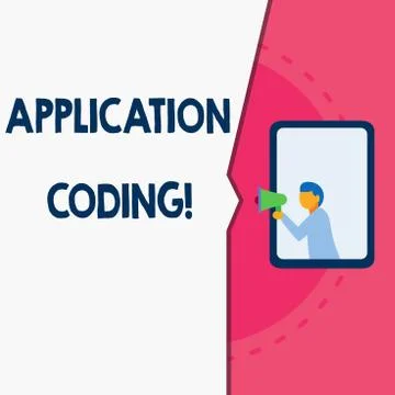 Word writing text Application Coding. Business concept for process by which a Stock Illustration