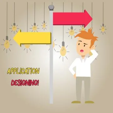 Word writing text Application Designing. Business concept for develops software Stock Illustration