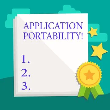 Word writing text Application Portability. Business concept for software desi 스톡 일러스트