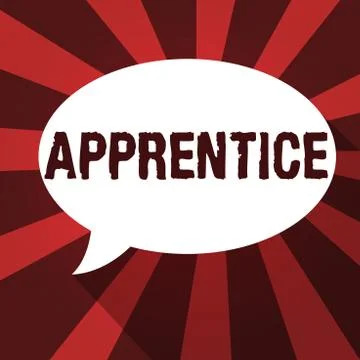 Word writing text Apprentice. Business concept for Person learning training from Stock Illustration