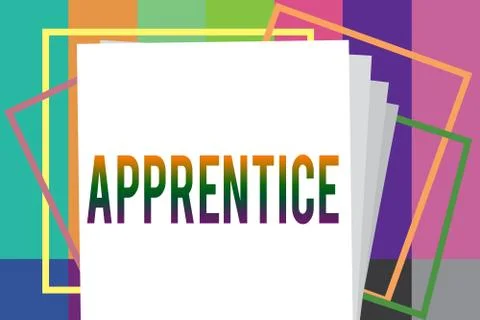 Word writing text Apprentice. Business concept for Person learning training from Stock Illustration