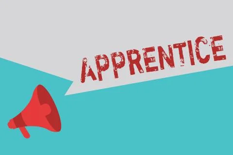 Word writing text Apprentice. Business concept for Person learning training from Stock Illustration