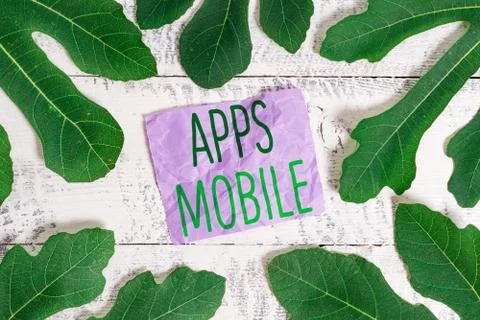 Word writing text Apps Mobile. Business concept for computer program designed to Foto stock