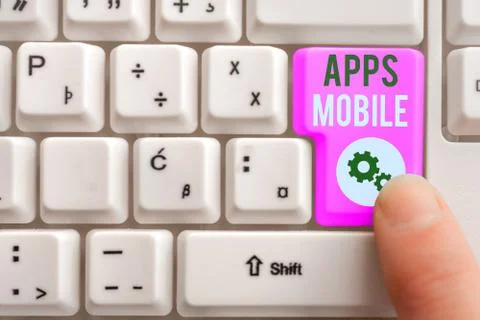 Word writing text Apps Mobile. Business concept for computer program designed to Stock Photos
