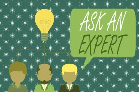 Word writing text Ask An Expert. Business concept for consult someone who has Stock Illustration