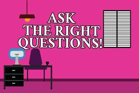 Word writing text Ask The Right Questions. Business concept for Asking correctly Stock Illustration