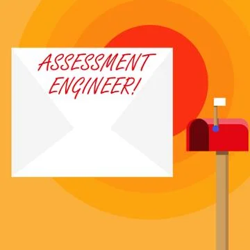 Word writing text Assessment Engineer. Business concept for gives solutions to Illustrazione stock