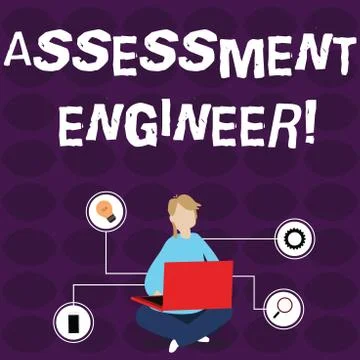 Word writing text Assessment Engineer. Business concept for gives solutions to Illustrazione stock