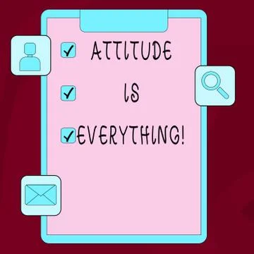 Word writing text Attitude Is Everything. Business concept for Personal Outlook Stock Illustration