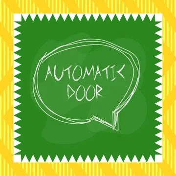 Word writing text Automatic Door. Business concept for opens automatically when Stock Illustration