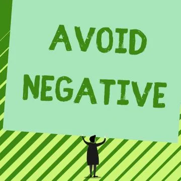 Word writing text Avoid Negative. Business concept for Staying away from Stock Illustration