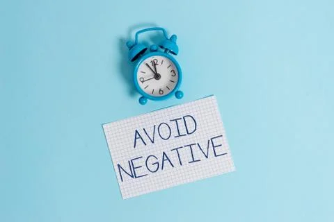 Word writing text Avoid Negative. Business concept for Staying away from 스톡 사진