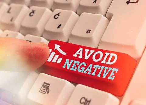 Word writing text Avoid Negative. Business concept for Staying away from 스톡 사진
