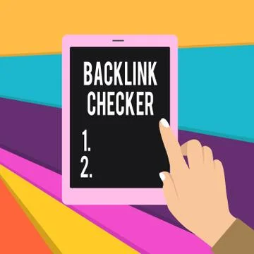 Word writing text Backlink Checker. Business concept for Find your competitors Stock Illustration