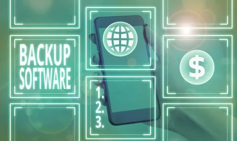 Word writing text Backup Software. Business concept for create extra exact Stock Photos