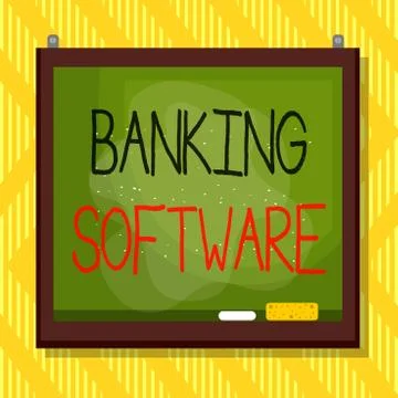 Word writing text Banking Software. Business concept for typically refers to 스톡 일러스트