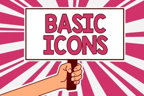 Word writing text Basic Icons. Business concept for pictogram or ideogram 스톡 일러스트