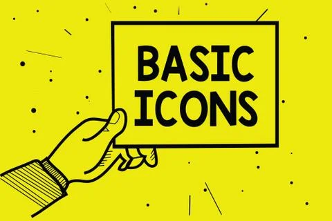 Word writing text Basic Icons. Business concept for pictogram or ideogram Stock Illustration