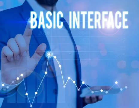 Word writing text Basic Interface. Business concept for boundary across which 库存照片