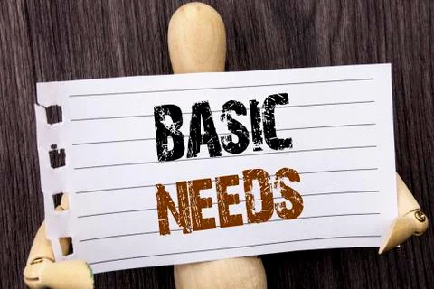 Word, writing, text  Basic Needs. Conceptual photo Health In Developing Count Stock Illustration