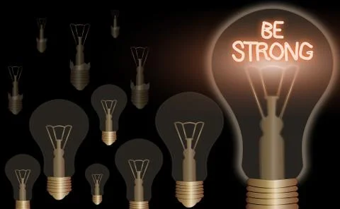 Word writing text Be Strong. Business concept for able to withstand great Stock Illustration