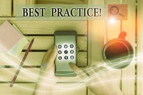 Word writing text Best Practice. Business concept for commercial procedures Stock Photos