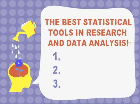 Word writing text The Best Statistical Tools In Research And Data Analysis Stock Illustration