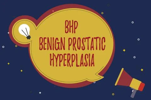 Word writing text Bhp Benign Prostatic Hyperplasia. Business concept for Stock Illustration