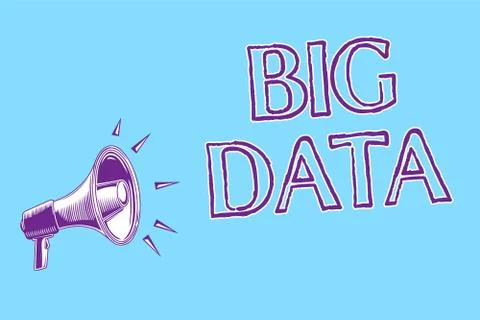 Word writing text Big Data. Business concept for sets that so complex that tr 스톡 일러스트