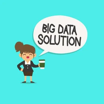 Word writing text Big Data Solution. Business concept for Extracting value from Stock Illustration