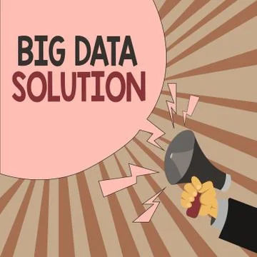Word writing text Big Data Solution. Business concept for Extracting value from Stock Illustration