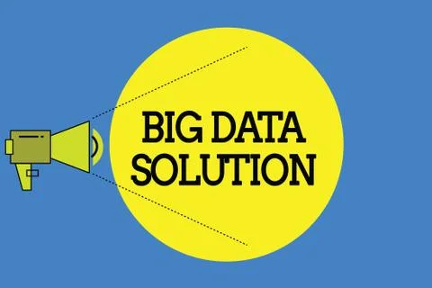 Word writing text Big Data Solution. Business concept for Extracting value from Stock Illustration