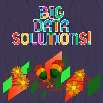 Word writing text Big Data Solutions. Business concept for mean massive volume 스톡 일러스트